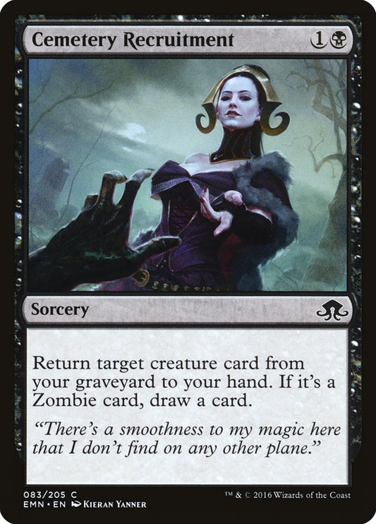 This Is An Image Of The Magic The Gathering Card Cemetery Recruitment From The Set Foundations - Designed By Artist Kieran Yanner