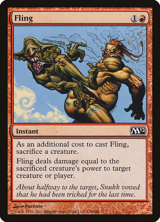 This Is An Image Of The Magic The Gathering Card Fling From The Set Jumpstart - Designed By Artist Lucas Graciano