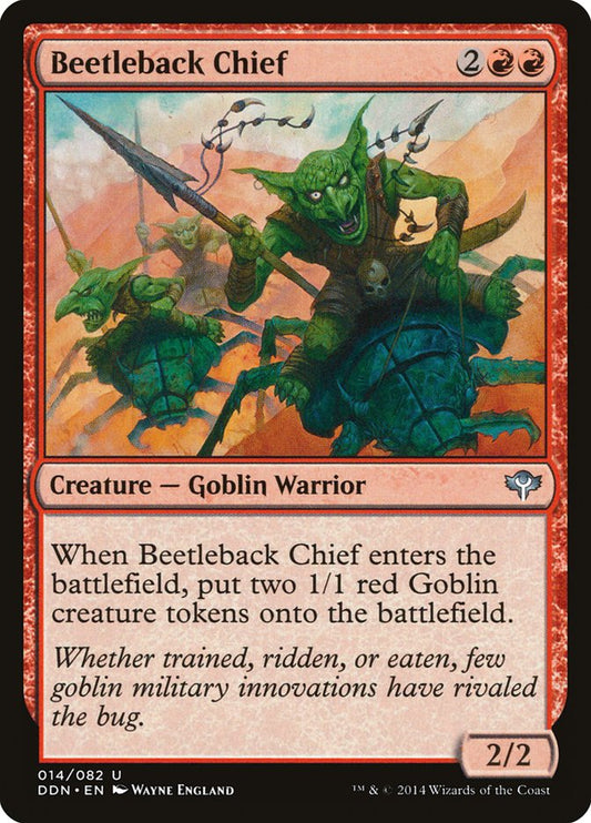 This Is An Image Of The Magic The Gathering Card Beetleback Chief From The Set Tarkir: Dragonstorm Commander - Designed By Artist Lorenzo Mastroianni