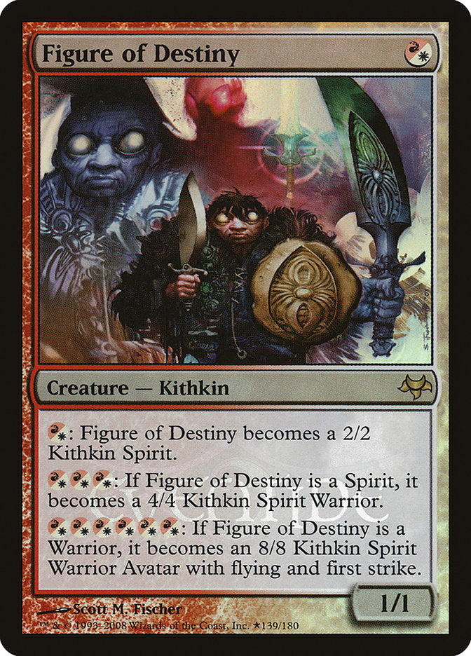 This Is An Image Of The Magic The Gathering Card Figure of Destiny From The Set Double Masters 2022 - Designed By Artist Scott M. Fischer