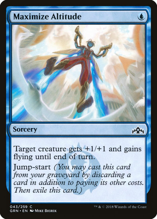 This Is An Image Of The Magic The Gathering Card Maximize Altitude From The Set Guilds of Ravnica - Designed By Artist Mike Bierek