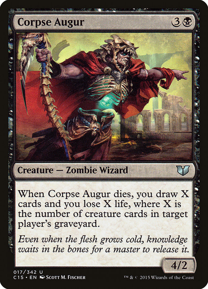 This Is An Image Of The Magic The Gathering Card Corpse Augur From The Set Commander Masters - Designed By Artist Scott M. Fischer