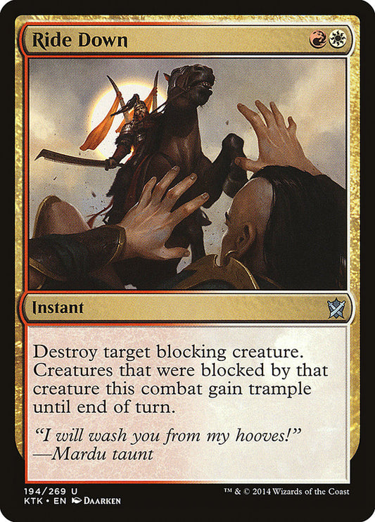 This Is An Image Of The Magic The Gathering Card Ride Down From The Set Eldritch Moon - Designed By Artist David Gaillet