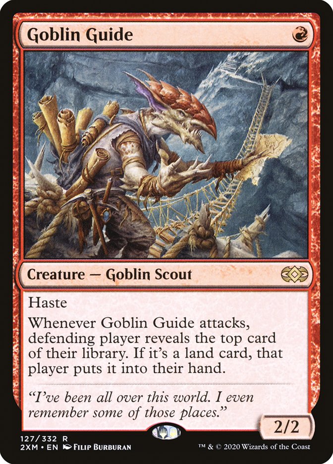 This Is An Image Of The Magic The Gathering Card Goblin Guide From The Set Double Masters - Designed By Artist Filip Burburan
