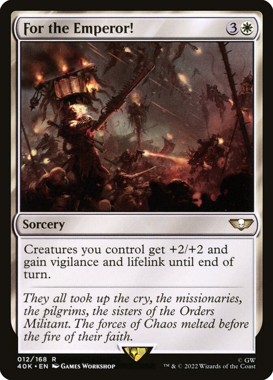 This Is An Image Of The Magic The Gathering Card For the Emperor! From The Set Warhammer 40,000 Commander - Designed By Artist Games Workshop