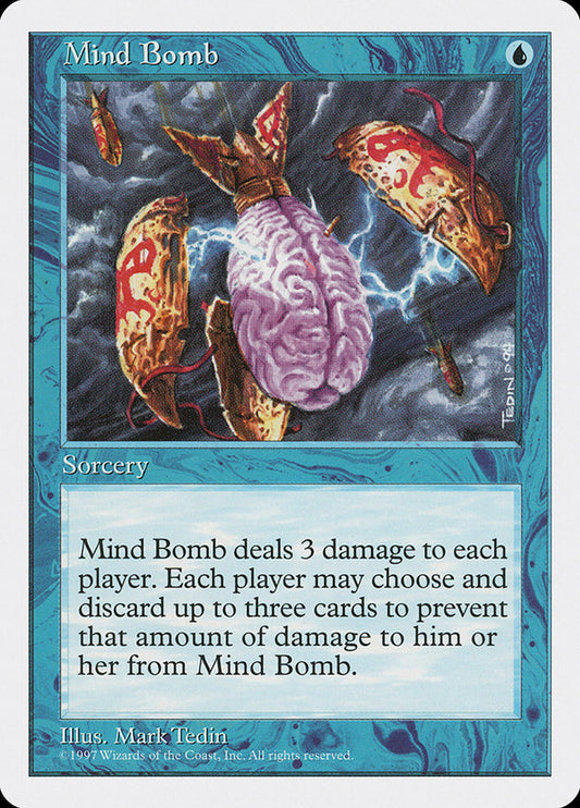 This Is An Image Of The Magic The Gathering Card Mind Bomb From The Set Fifth Edition - Designed By Artist Mark Tedin