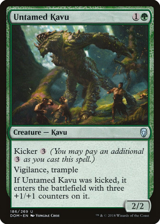 This Is An Image Of The Magic The Gathering Card Untamed Kavu From The Set Dominaria - Designed By Artist Yongjae Choi