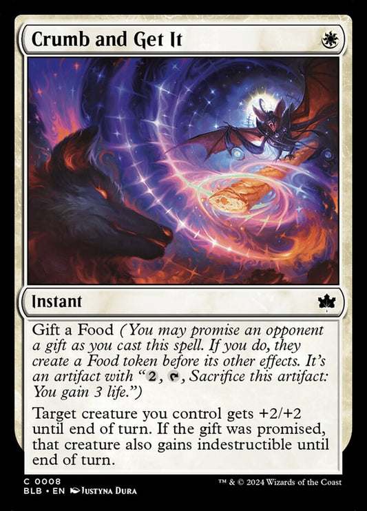 This Is An Image Of The Magic The Gathering Card Crumb and Get It From The Set Bloomburrow - Designed By Artist Justyna Dura