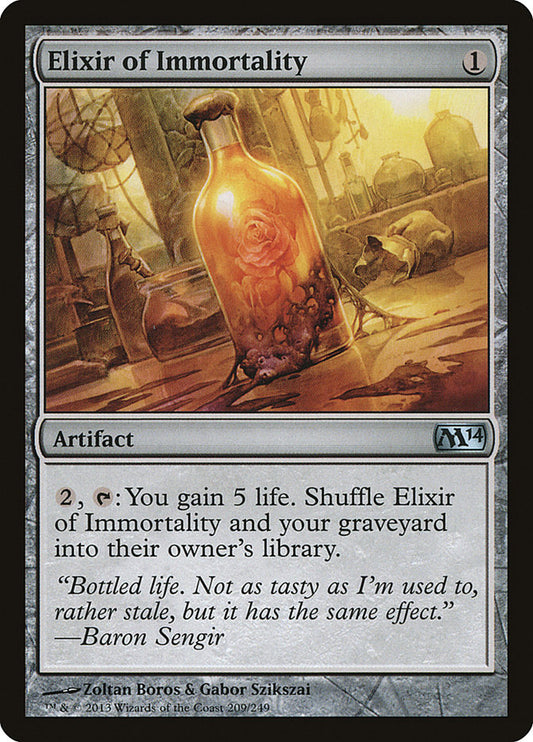 This Is An Image Of The Magic The Gathering Card Elixir of Immortality From The Set Commander 2021 - Designed By Artist Zoltan Boros & Gabor Szikszai