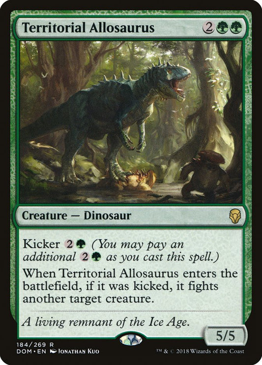 This Is An Image Of The Magic The Gathering Card Territorial Allosaurus From The Set Dominaria - Designed By Artist Jonathan Kuo