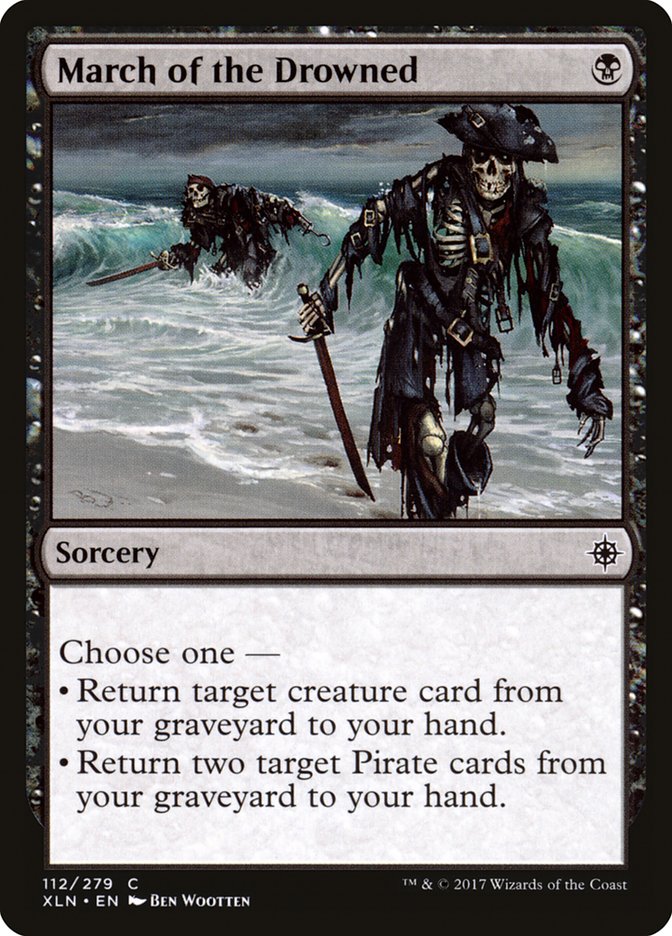 This Is An Image Of The Magic The Gathering Card March of the Drowned From The Set Ixalan - Designed By Artist Ben Wootten