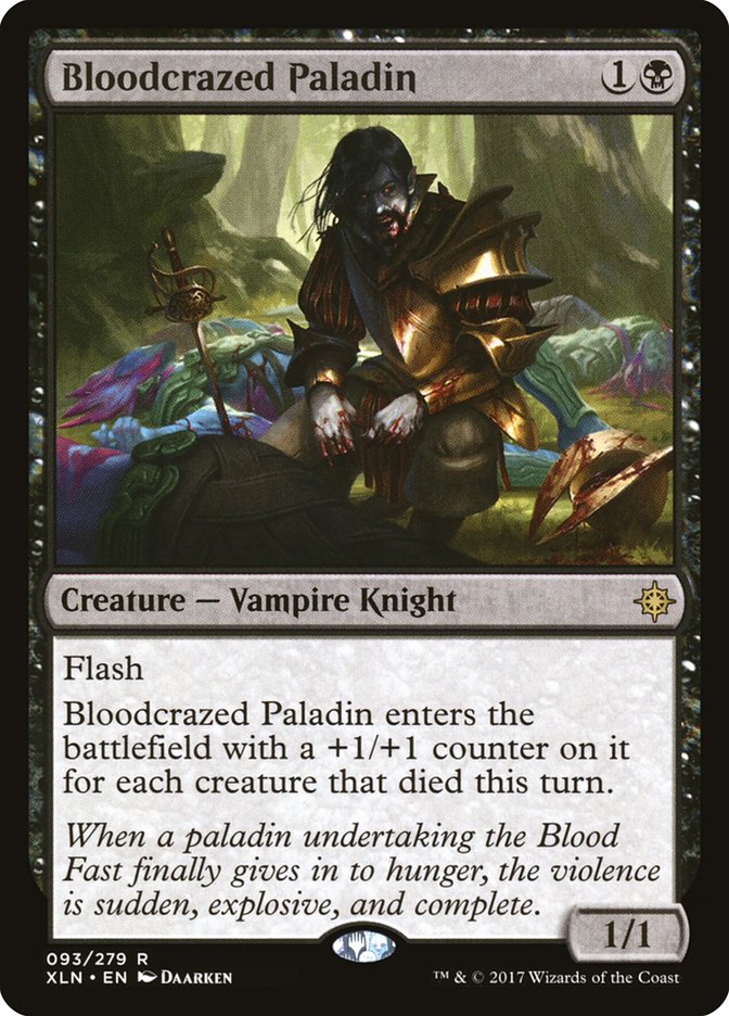 This Is An Image Of The Magic The Gathering Card Bloodcrazed Paladin From The Set Ixalan - Designed By Artist Daarken