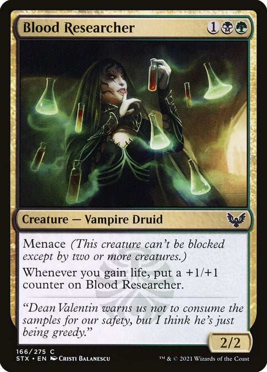 This Is An Image Of The Magic The Gathering Card Blood Researcher From The Set Strixhaven: School of Mages - Designed By Artist Cristi Balanescu