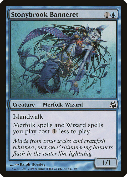 This Is An Image Of The Magic The Gathering Card Stonybrook Banneret From The Set The Lost Caverns of Ixalan Commander - Designed By Artist Ernanda Souza