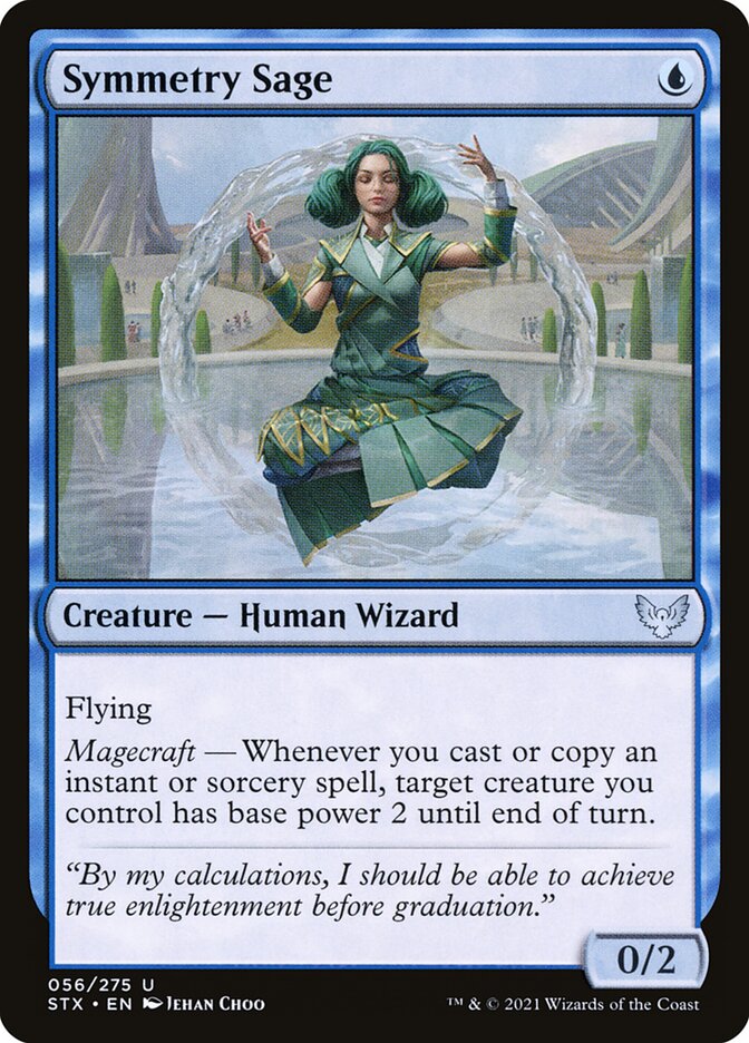This Is An Image Of The Magic The Gathering Card Symmetry Sage From The Set Strixhaven: School of Mages - Designed By Artist Jehan Choo