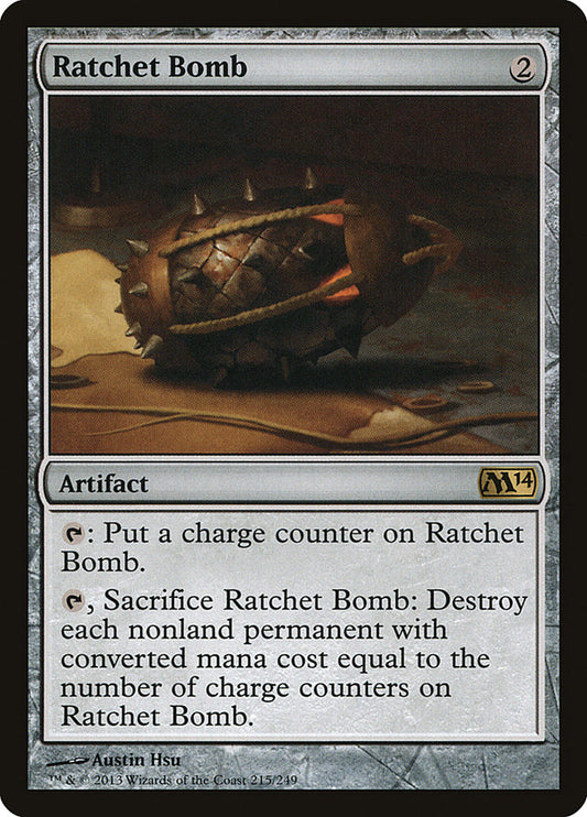 This Is An Image Of The Magic The Gathering Card Ratchet Bomb From The Set Double Masters - Designed By Artist Austin Hsu