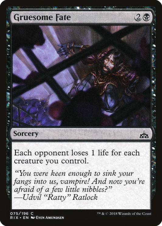 This Is An Image Of The Magic The Gathering Card Gruesome Fate From The Set Game Night - Designed By Artist Even Amundsen
