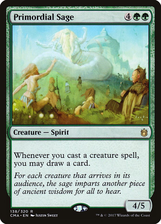 This Is An Image Of The Magic The Gathering Card Primordial Sage From The Set Jumpstart - Designed By Artist Justin Sweet