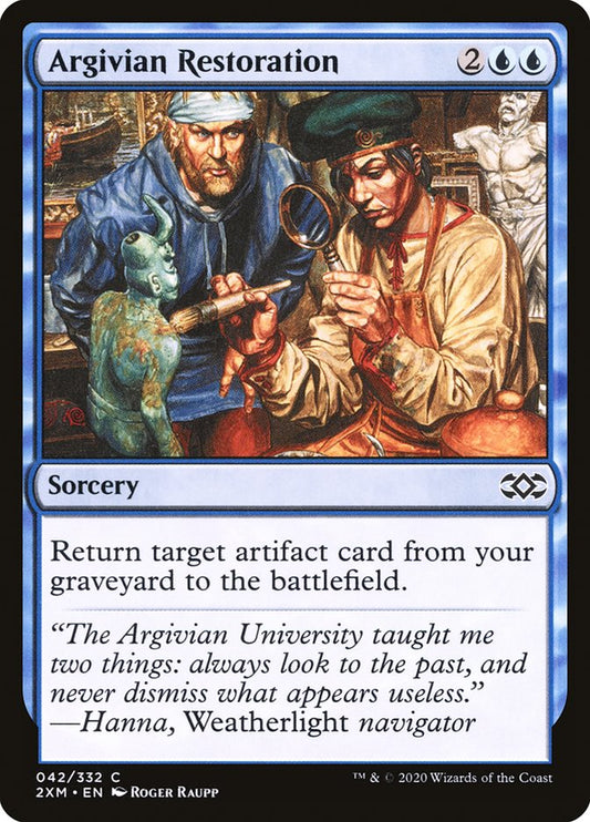 This Is An Image Of The Magic The Gathering Card Argivian Restoration From The Set Double Masters - Designed By Artist Roger Raupp