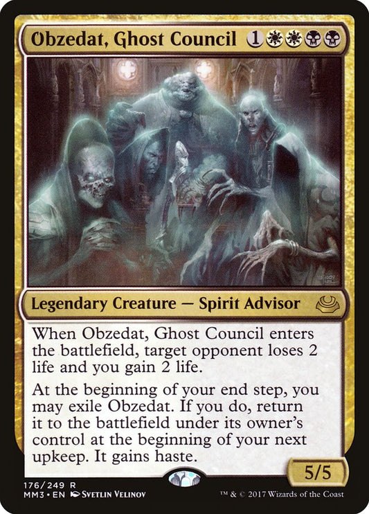 This Is An Image Of The Magic The Gathering Card Obzedat, Ghost Council From The Set Modern Masters 2017 - Designed By Artist Svetlin Velinov