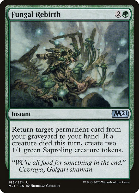 This Is An Image Of The Magic The Gathering Card Fungal Rebirth From The Set Ravnica: Clue Edition - Designed By Artist Nicholas Gregory