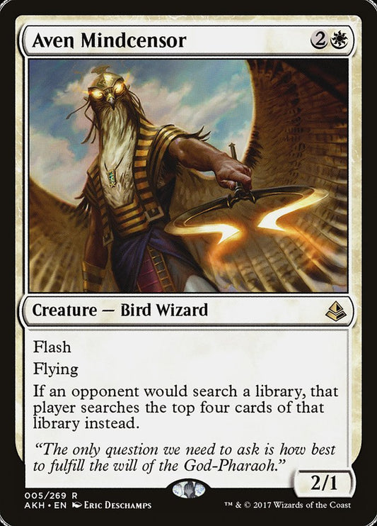 This Is An Image Of The Magic The Gathering Card Aven Mindcensor From The Set Commander Legends: Battle for Baldur's Gate - Designed By Artist Rebecca Guay