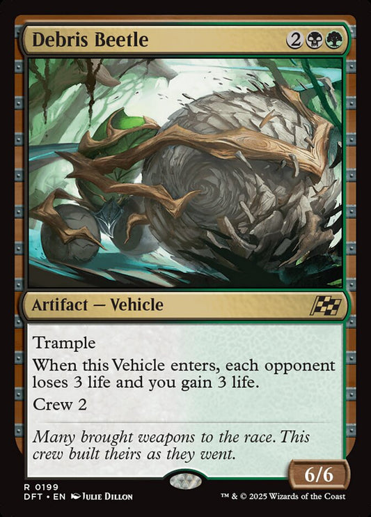 This Is An Image Of The Magic The Gathering Card Debris Beetle From The Set Aetherdrift - Designed By Artist Julie Dillon