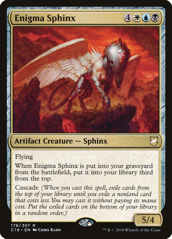 This Is An Image Of The Magic The Gathering Card Enigma Sphinx From The Set Commander 2018 - Designed By Artist Chris Rahn