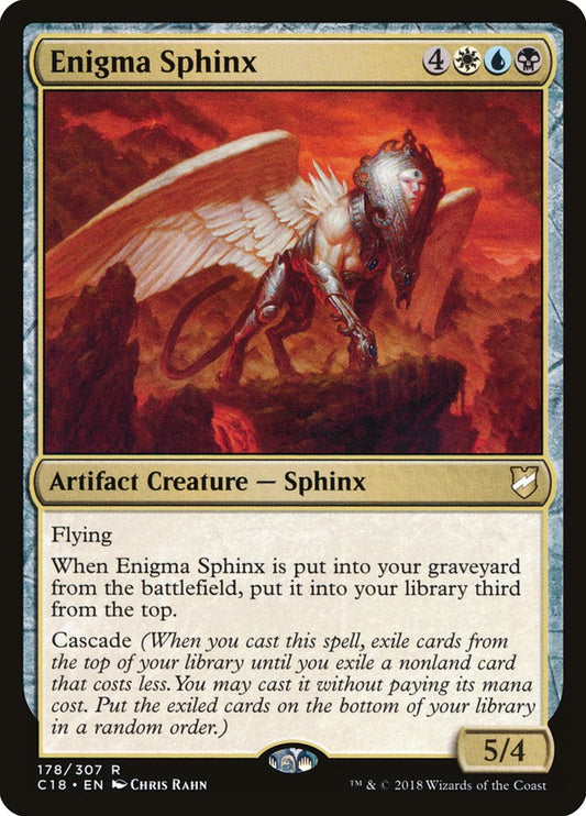 This Is An Image Of The Magic The Gathering Card Enigma Sphinx From The Set Commander 2018 - Designed By Artist Chris Rahn