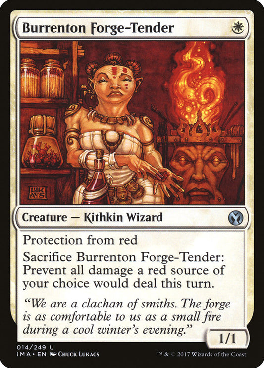 This Is An Image Of The Magic The Gathering Card Burrenton Forge-Tender From The Set Iconic Masters - Designed By Artist Chuck Lukacs