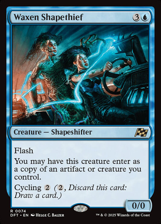 This Is An Image Of The Magic The Gathering Card Waxen Shapethief From The Set Aetherdrift - Designed By Artist Helge C. Balzer