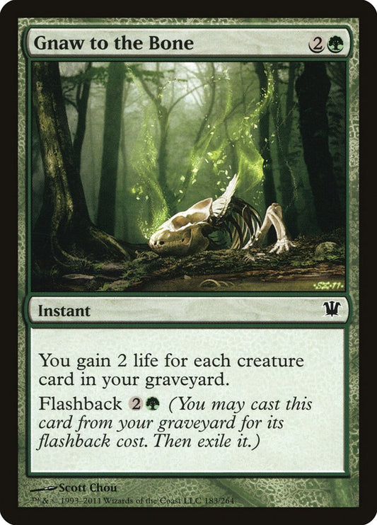 This Is An Image Of The Magic The Gathering Card Gnaw to the Bone From The Set Innistrad - Designed By Artist Scott Chou