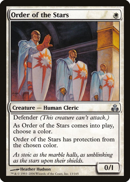 This Is An Image Of The Magic The Gathering Card Order of the Stars From The Set Guildpact - Designed By Artist Heather Hudson