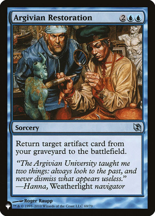 This Is An Image Of The Magic The Gathering Card Argivian Restoration From The Set Double Masters - Designed By Artist Roger Raupp