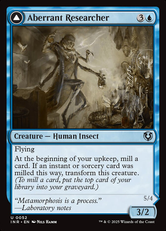 This Is An Image Of The Magic The Gathering Card Aberrant Researcher // Perfected Form From The Set Innistrad Remastered - Designed By Artist Nils Hamm