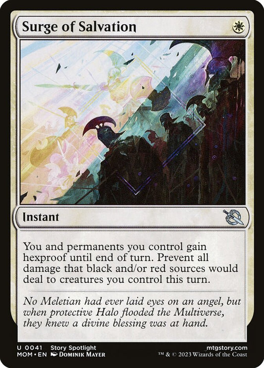 This Is An Image Of The Magic The Gathering Card Surge of Salvation From The Set March of the Machine - Designed By Artist Dominik Mayer