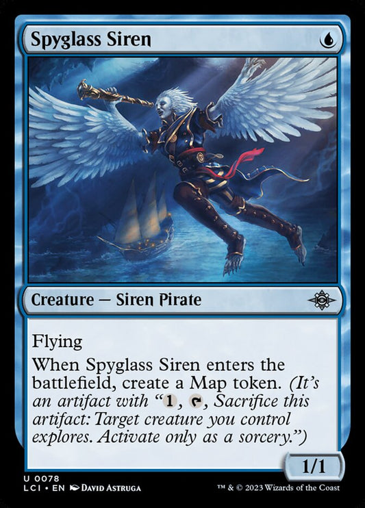 This Is An Image Of The Magic The Gathering Card Spyglass Siren From The Set The Lost Caverns of Ixalan - Designed By Artist David Astruga