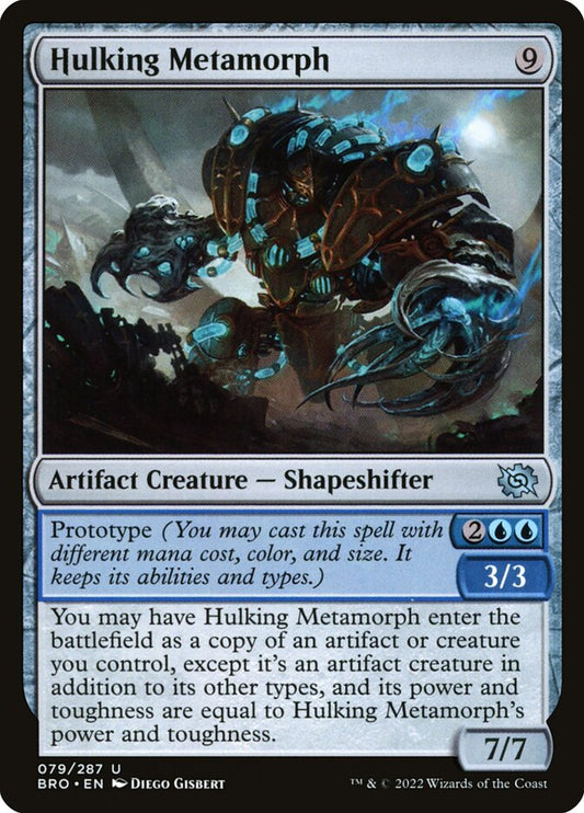 This Is An Image Of The Magic The Gathering Card Hulking Metamorph From The Set The Brothers' War - Designed By Artist Diego Gisbert