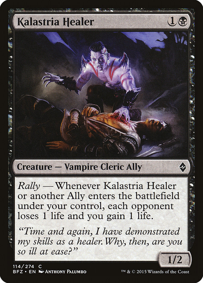 This Is An Image Of The Magic The Gathering Card Kalastria Healer From The Set Battle for Zendikar - Designed By Artist Anthony Palumbo