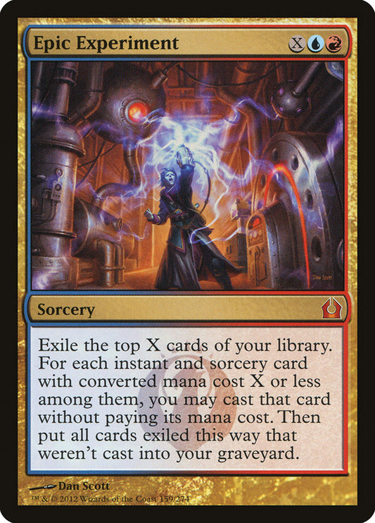 This Is An Image Of The Magic The Gathering Card Epic Experiment From The Set Outlaws of Thunder Junction Commander - Designed By Artist Dan Murayama Scott