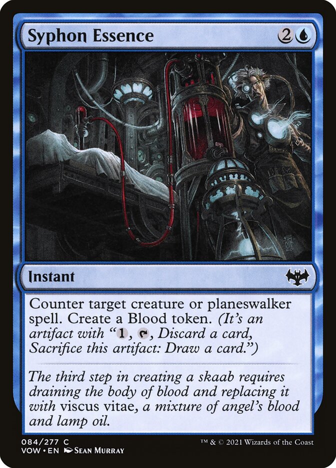 This Is An Image Of The Magic The Gathering Card Syphon Essence From The Set Innistrad: Crimson Vow - Designed By Artist Sean Murray