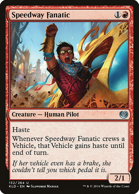 This Is An Image Of The Magic The Gathering Card Speedway Fanatic From The Set Kaladesh - Designed By Artist Slawomir Maniak