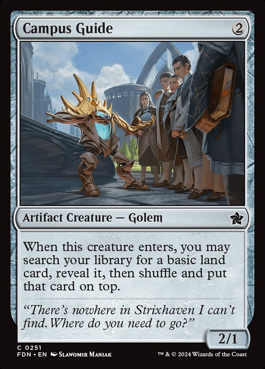 This Is An Image Of The Magic The Gathering Card Campus Guide From The Set Foundations - Designed By Artist Slawomir Maniak