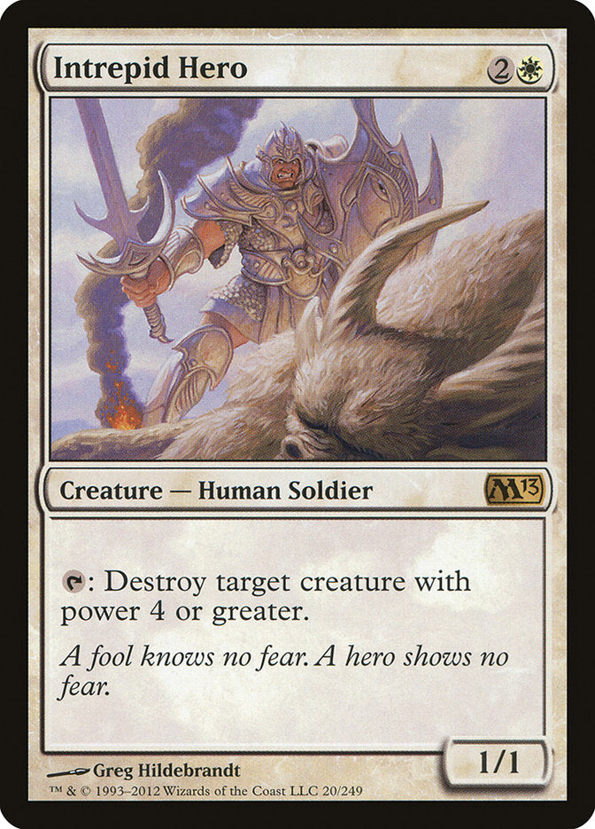 This Is An Image Of The Magic The Gathering Card Intrepid Hero From The Set Magic 2013 - Designed By Artist Greg Hildebrandt