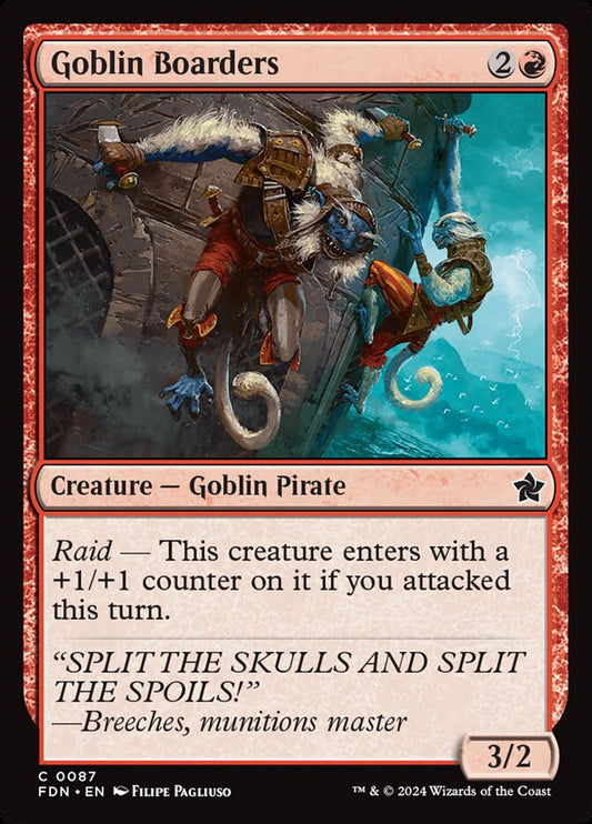 This Is An Image Of The Magic The Gathering Card Goblin Boarders From The Set Foundations - Designed By Artist Filipe Pagliuso