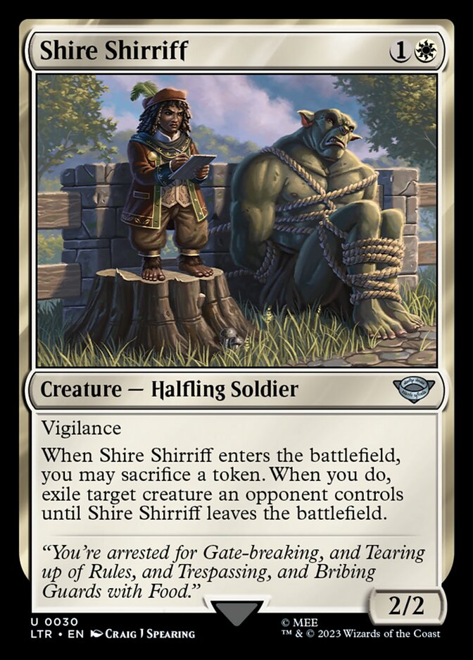 This Is An Image Of The Magic The Gathering Card Shire Shirriff From The Set The Lord of the Rings: Tales of Middle-earth - Designed By Artist Craig J Spearing