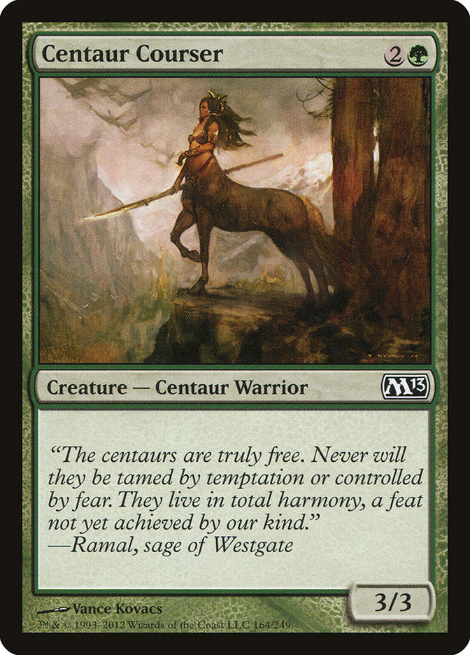 This Is An Image Of The Magic The Gathering Card Centaur Courser From The Set Core Set 2020 - Designed By Artist Vance Kovacs