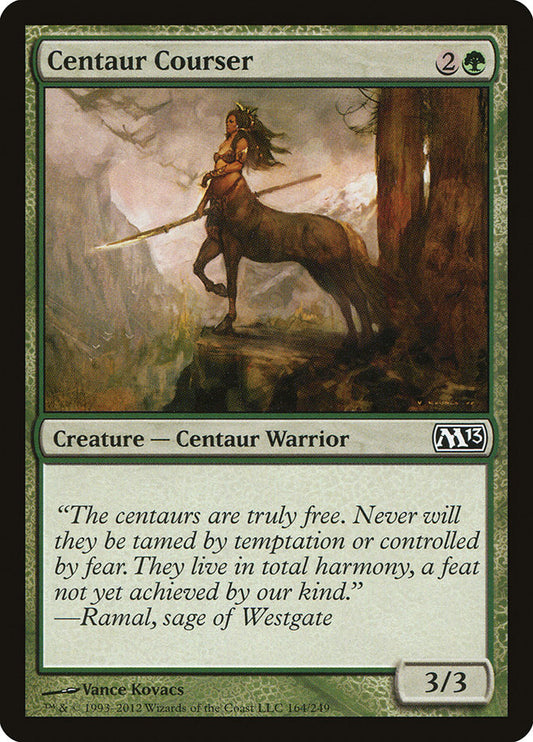This Is An Image Of The Magic The Gathering Card Centaur Courser From The Set Core Set 2020 - Designed By Artist Vance Kovacs