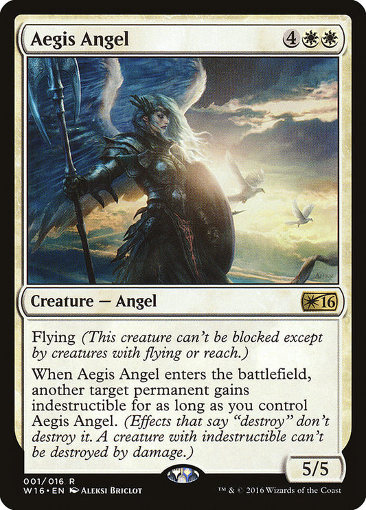 This Is An Image Of The Magic The Gathering Card Aegis Angel From The Set Archenemy: Nicol Bolas - Designed By Artist Aleksi Briclot