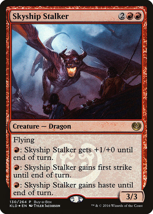 This Is An Image Of The Magic The Gathering Card Skyship Stalker From The Set Forgotten Realms Commander - Designed By Artist Chris Rahn